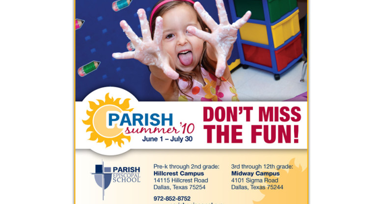 Parish Episcopal School summer school ad