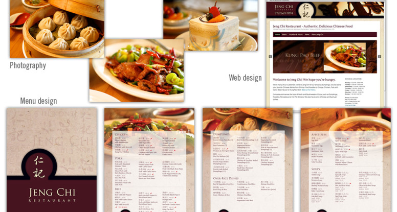 Jeng Chi menu, web site and photography
