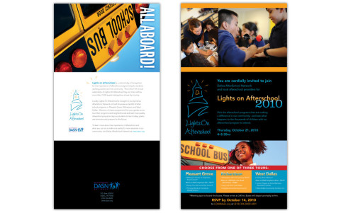 Lights on Afterschool trifold invitation design