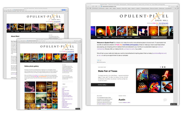 Web design for Opulent Pixel