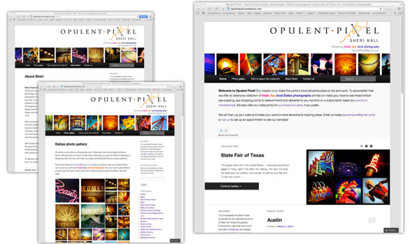 Web design for Opulent Pixel