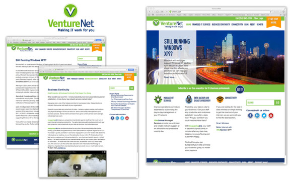 Web site design for VentureNet