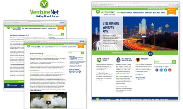 Web site design for VentureNet